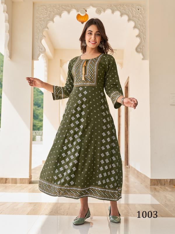 Banwery Queen 1 Fancy Wear Long  Rayon Anarkali Kurti Collection